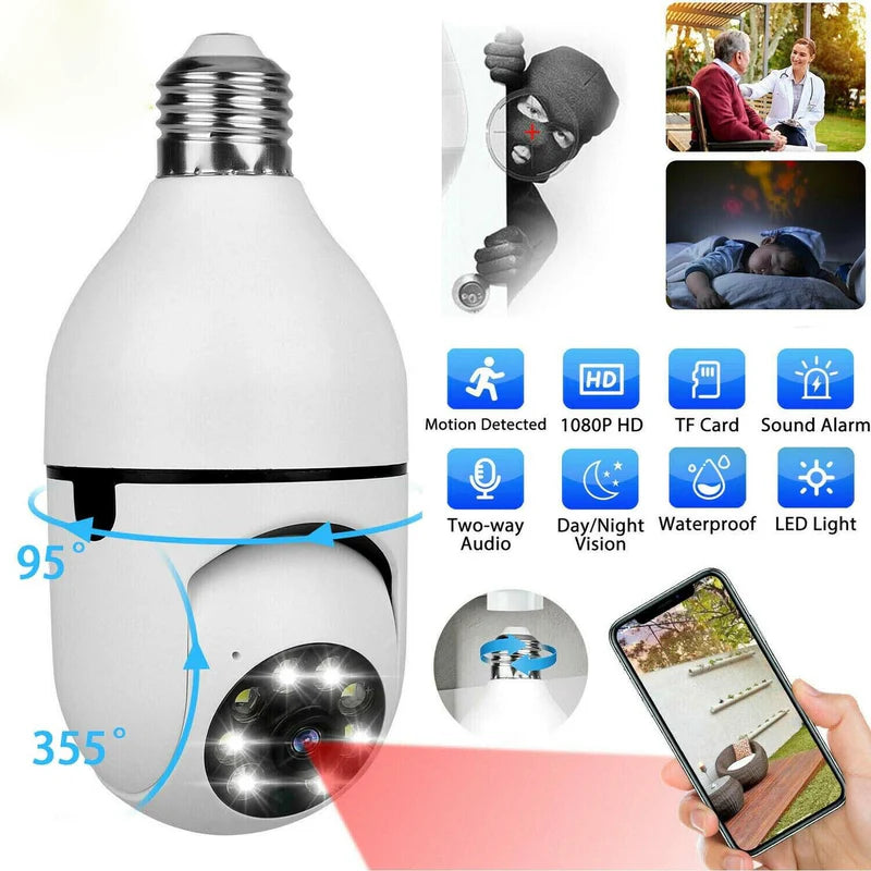 Ampoule intelligente 360° avec caméra de sécurité intégrée
